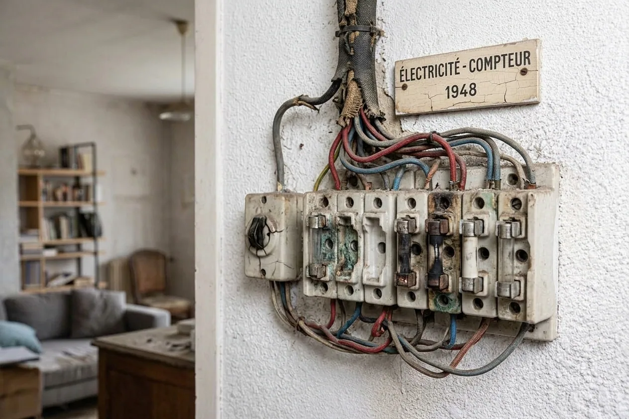 Diagnostic électrique obligatoire à Melun — avant (chantier 1)